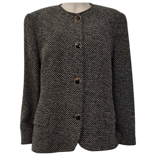 Pre-owned Krizia Wool Blazer In Grey