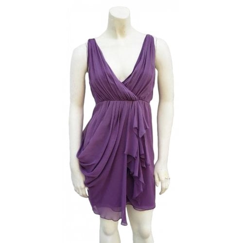Pre-owned Alice And Olivia Silk Mini Dress In Purple