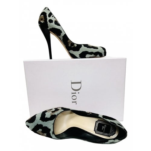 Pre-owned Dior Pony-style Calfskin Heels In Blue