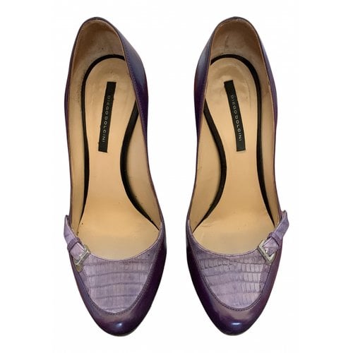 Pre-owned Diego Dolcini Leather Heels In Purple