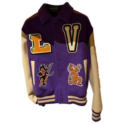 Pre-owned Louis Vuitton Leather Jacket In Purple