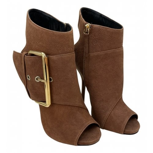 Pre-owned Giuseppe Zanotti Leather Ankle Boots In Brown