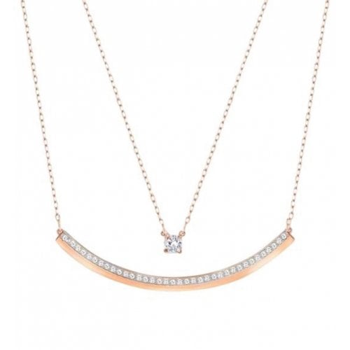 Pre-owned Swarovski Pink Gold Necklace In Other