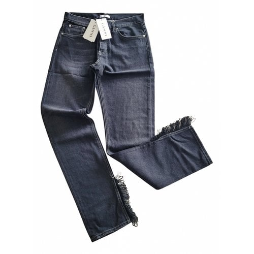 Pre-owned Ganni Straight Jeans In Black