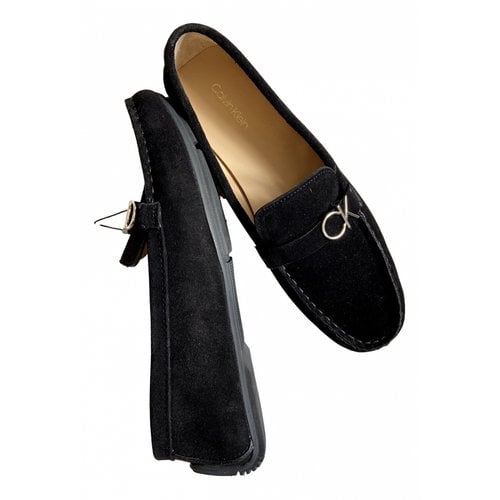 Pre-owned Calvin Klein Leather Flats In Black