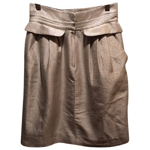 Pre-owned Vivienne Tam Silk Skirt In Gold