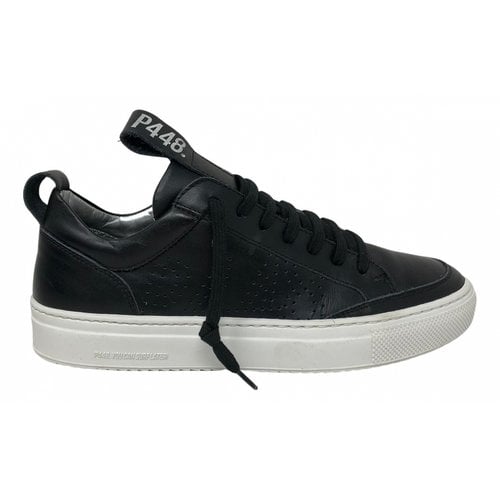 Pre-owned P448 Leather Trainers In Black