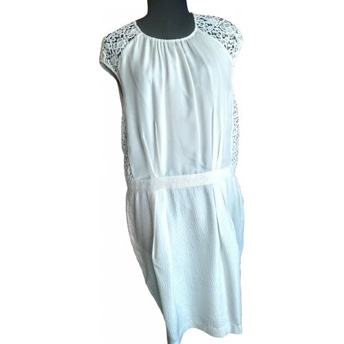 Pre-owned Gerard Darel Silk Mid-length Dress In White