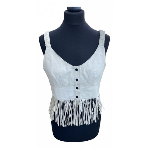 Pre-owned Max & Moi Leather Camisole In White