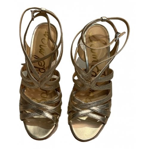 Pre-owned Sam Edelman Leather Sandals In Gold