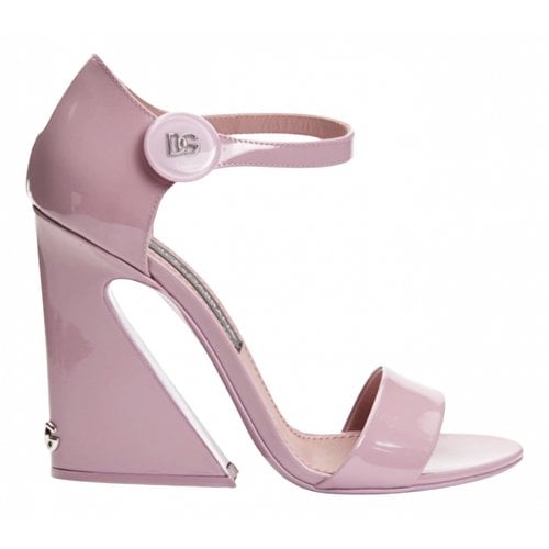 Pre-owned Dolce & Gabbana Leather Sandals In Pink