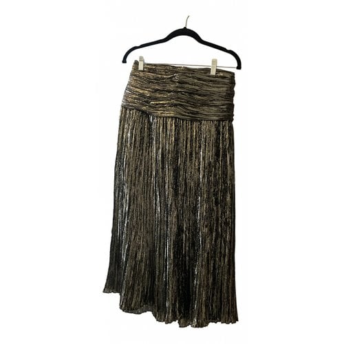 Pre-owned Saint Laurent Silk Mid-length Skirt In Metallic