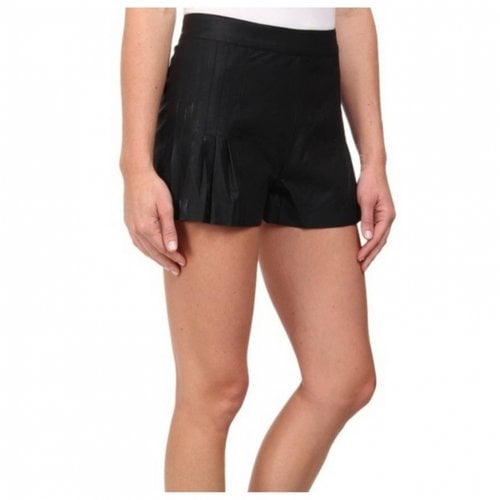 Pre-owned Sam Edelman Leather Shorts In Black