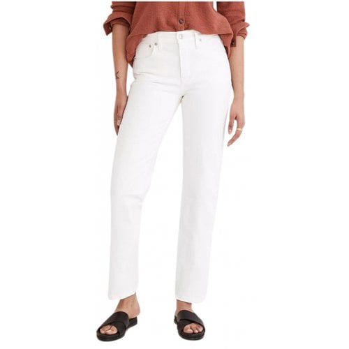 Pre-owned Madewell Straight Jeans In White