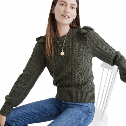 Pre-owned Madewell Wool Jumper In Green