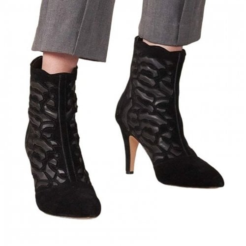 Pre-owned Anne Fontaine Leather Boots In Black