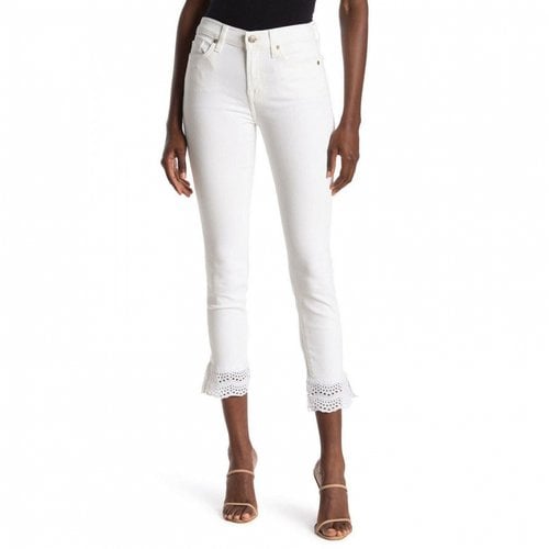 Pre-owned 7 For All Mankind Slim Jeans In White