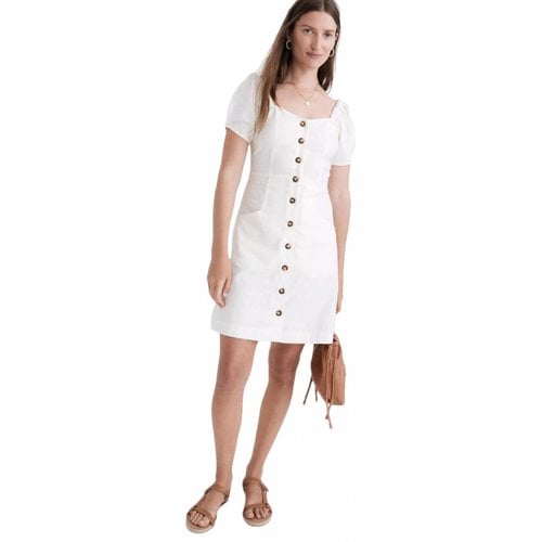 Pre-owned Madewell Linen Mini Dress In White