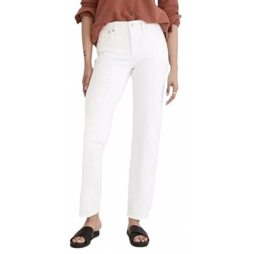 Pre-owned Madewell Straight Jeans In White
