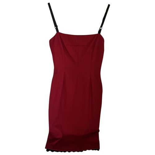 Pre-owned Dolce & Gabbana Wool Mid-length Dress In Burgundy