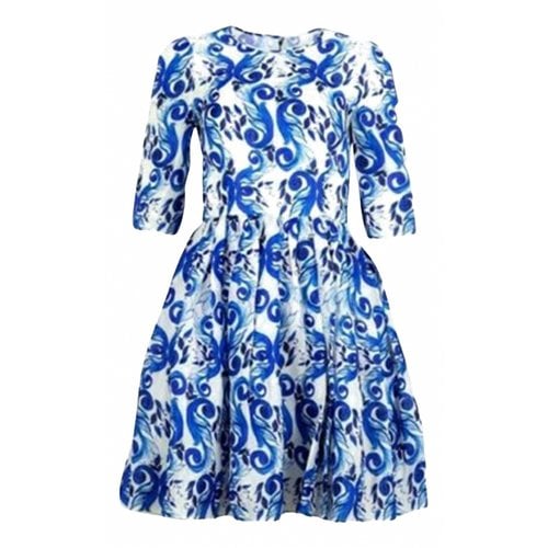 Pre-owned Dolce & Gabbana Silk Mid-length Dress In Blue