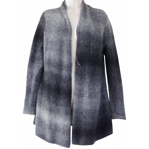 Pre-owned Eileen Fisher Wool Coat In Anthracite