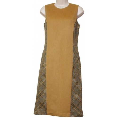Pre-owned J.mclaughlin Wool Mid-length Dress In Beige