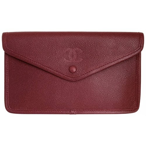 Pre-owned Chanel Wallet On Chain 2.55 Leather Crossbody Bag In Burgundy