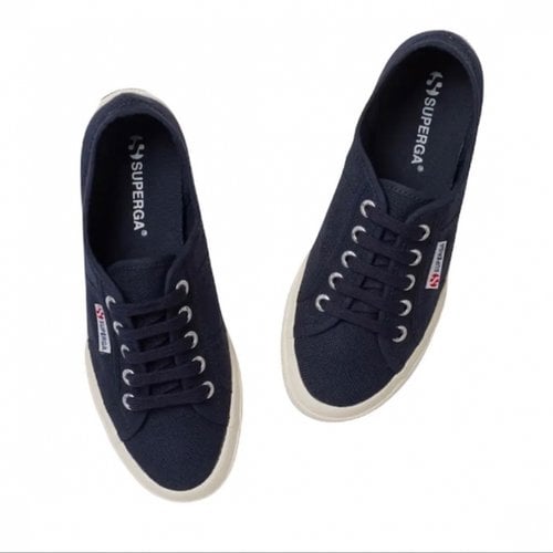 Pre-owned Superga Cloth Trainers In Blue