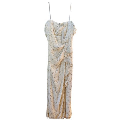 Pre-owned Monique Lhuillier Maxi Dress In White