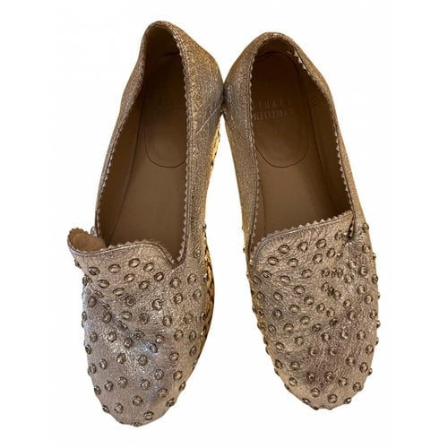 Pre-owned Stuart Weitzman Leather Espadrilles In Silver
