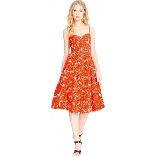 Pre-owned Joie Silk Mid-length Dress In Orange