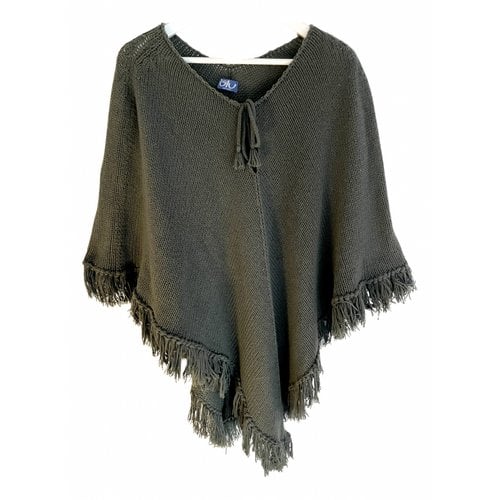 Pre-owned Byblos Wool Poncho In Green