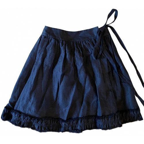 Pre-owned Kate Spade Linen Mid-length Skirt In Black