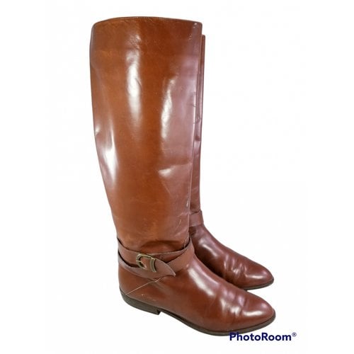 Pre-owned Charles David Leather Boots In Brown