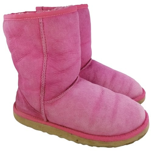 Pre-owned Ugg Ankle Boots In Pink