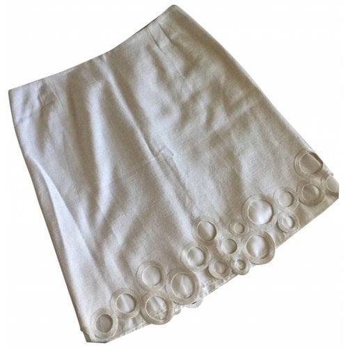 Pre-owned Etro Silk Mini Skirt In White