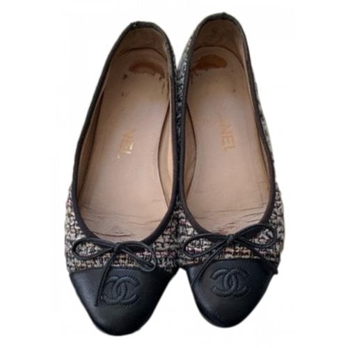 Pre-owned Chanel Tweed Ballet Flats In Multicolour