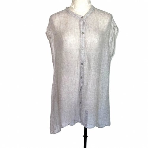 Pre-owned Eileen Fisher Linen Tunic In Grey