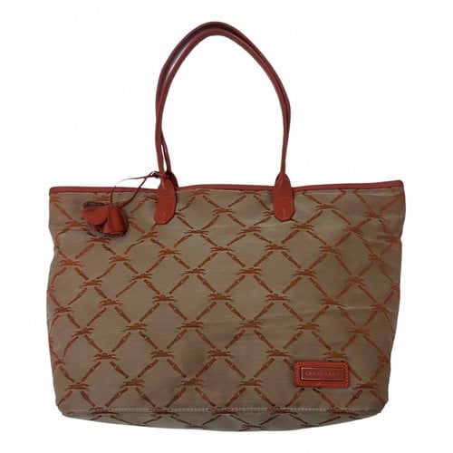 Pre-owned Longchamp Cloth Tote In Brown