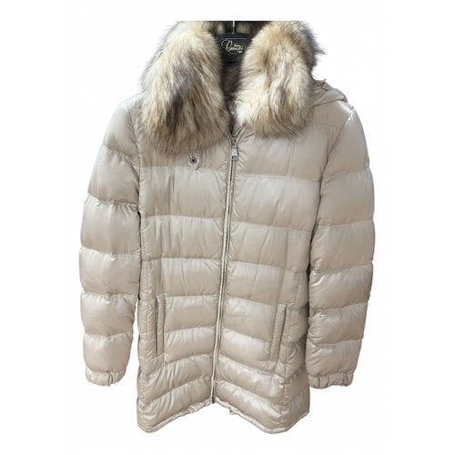 Pre-owned Prada Faux Fur Coat In Ecru