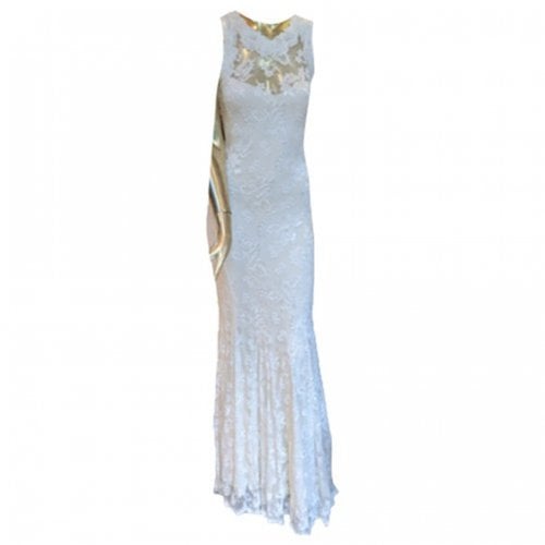 Pre-owned Allude Lace Maxi Dress In White