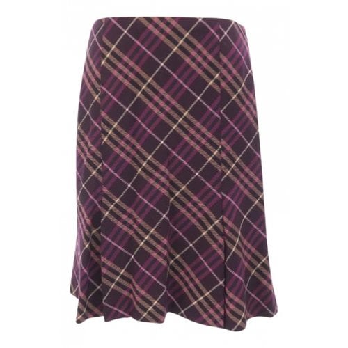 Pre-owned Burberry Wool Mid-length Skirt In Purple