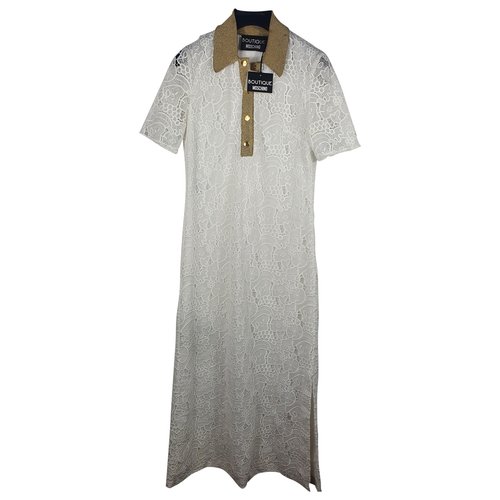 Pre-owned Moschino Lace Maxi Dress In White
