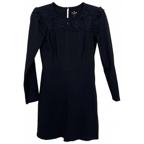 Pre-owned Eileen Fisher Lace Mini Dress In Black