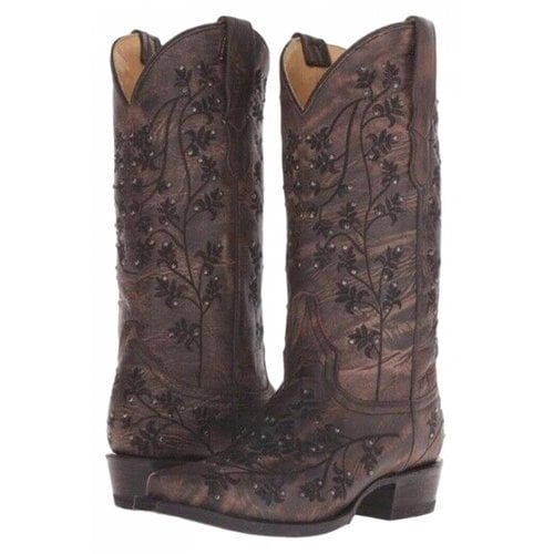 Pre-owned Stetson Leather Western Boots In Brown