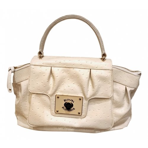 Pre-owned Blumarine Patent Leather Handbag In White