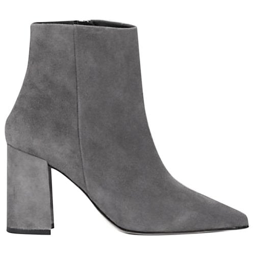 Pre-owned Barneys New York Leather Ankle Boots In Grey