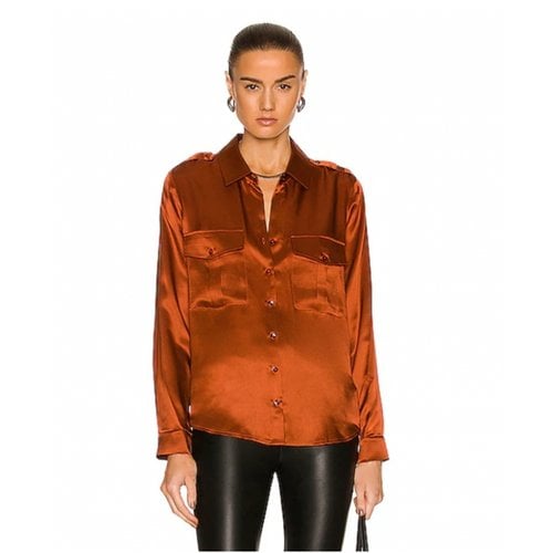 Pre-owned L Agence Silk Blouse In Brown