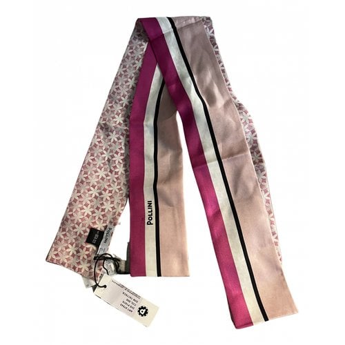 Pre-owned Pollini Silk Scarf In Pink